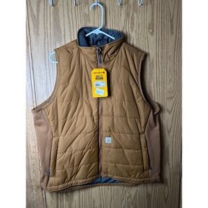 Carhartt Women Brown Rain Defender Relaxed Fit Insulated Vest XL 105984-BRN NWT